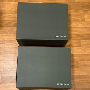 Longchamp Dark Green Branded Storage Boxes - Set of 2